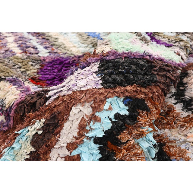 Vintage Azilal Boucherouite Moroccan Rug, 05'01 X 06'10 For Sale In Dallas - Image 6 of 10