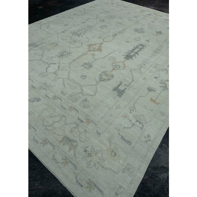 Turkish Turkish Oushak Rug 9'2" x 12'5" #18694 For Sale - Image 3 of 8