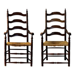Antique Ladder Back Chairs - A Pair For Sale