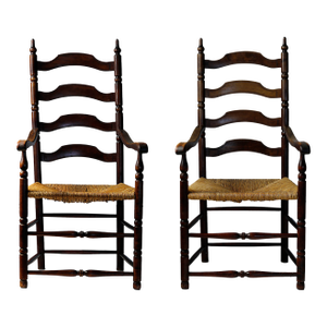 Ladder Back Chairs Antique - A Pair