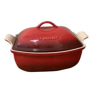Le Creuset Heritage Deep Covered Rectangular Baker With Domed Lid France