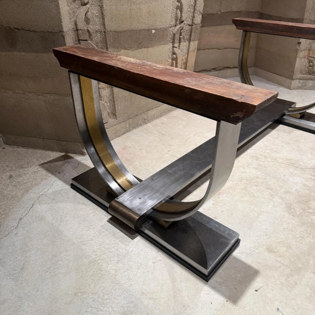 Arturo Pani Solid Steel Bronze Table Base Mexico Revival Neoclassical Attributed Arturo Pani For Sale - Image 4 of 12