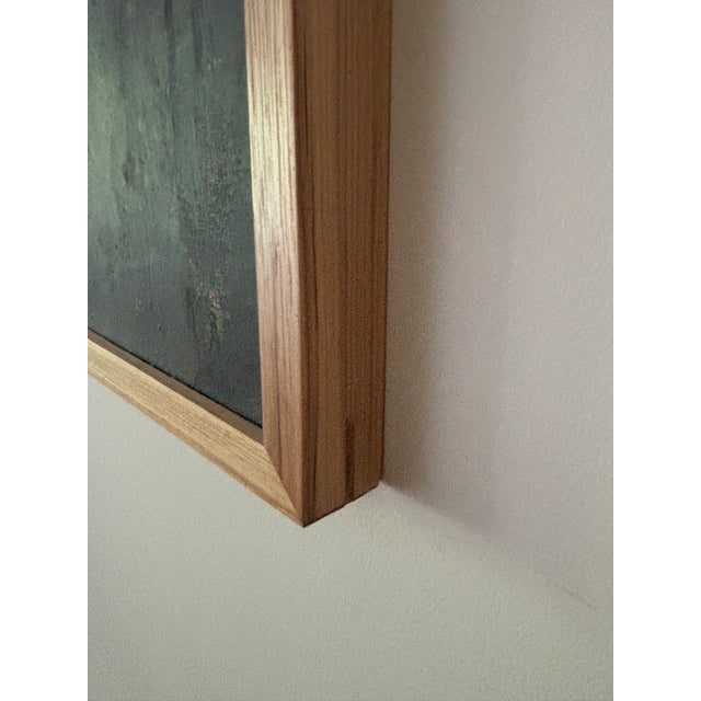 Striking 60s abstract painted on board in bold and primary colors. Framed in a new custom frame in ash with splined corners..