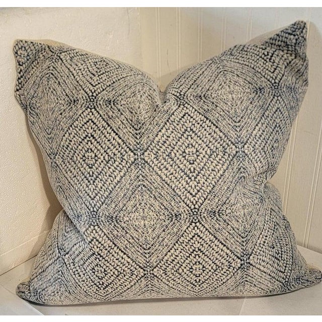 Vintage coverlet pillows with white cotton linen backings. Sold as a pair.Down & feather fill.