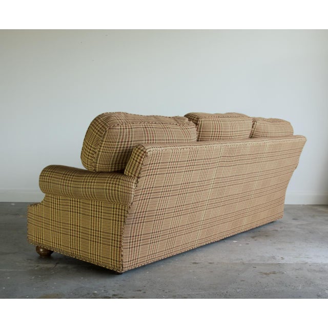 Early 21st Century Glen Plaid Houndstooth Ralph Lauren Fabric on Lexington Sofa, Early 21st Century For Sale - Image 5 of 6
