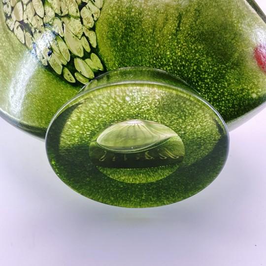 Kosta Boda "Corfu" by Kjell Engman Art Glass Jug (Green With Orange Handle) Signed #7080512 For Sale - Image 16 of 18