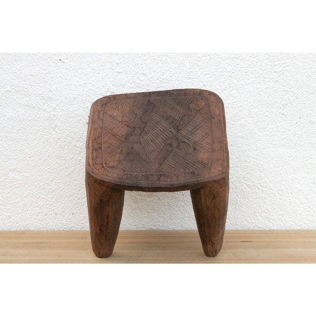 Brown Forest Wood Carved Nupe Stool For Sale - Image 8 of 9