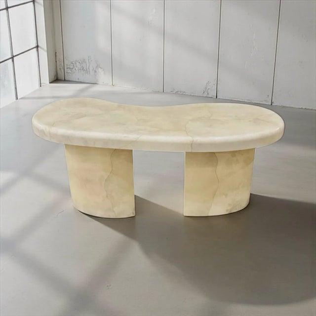 Karl Springer Goatskin Freeform Desk, 1988 For Sale - Image 4 of 12