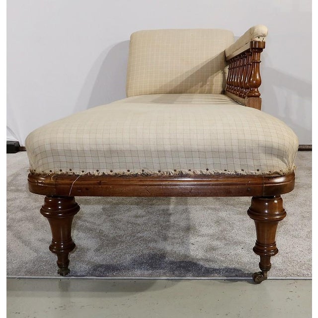Long Victorian Mahogany Chaise Lounge, England, 19th Century For Sale - Image 12 of 18