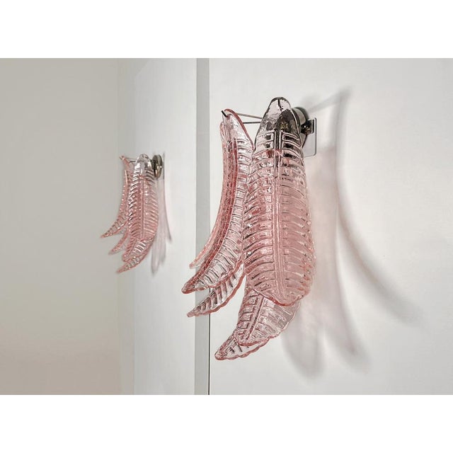 Vintage Pink Felci Murano Glass Wall Sconces, 1990s, Set of 2 For Sale - Image 11 of 18
