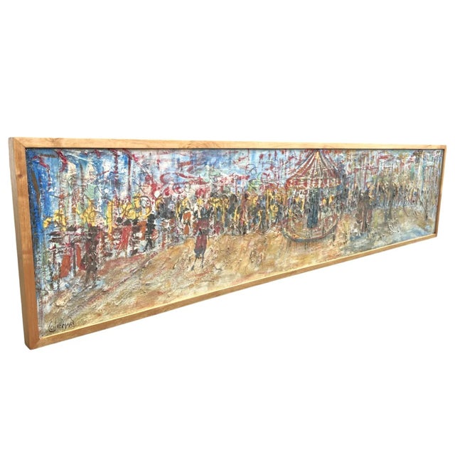 Abstract Signed Coleman Abstract Expressionist Urban Festival Painting For Sale - Image 3 of 12