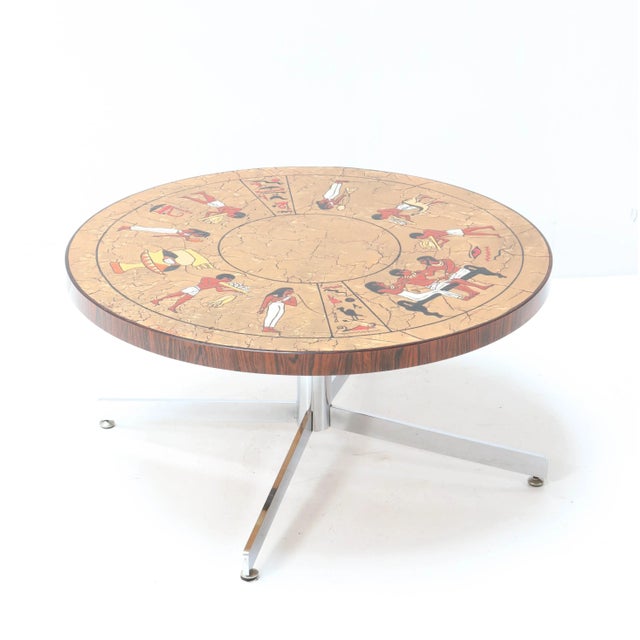 Mid-Century Modern Mid-Century Modern Belgian Coffee Table with Tiles by Denisco, 1970s For Sale - Image 3 of 10