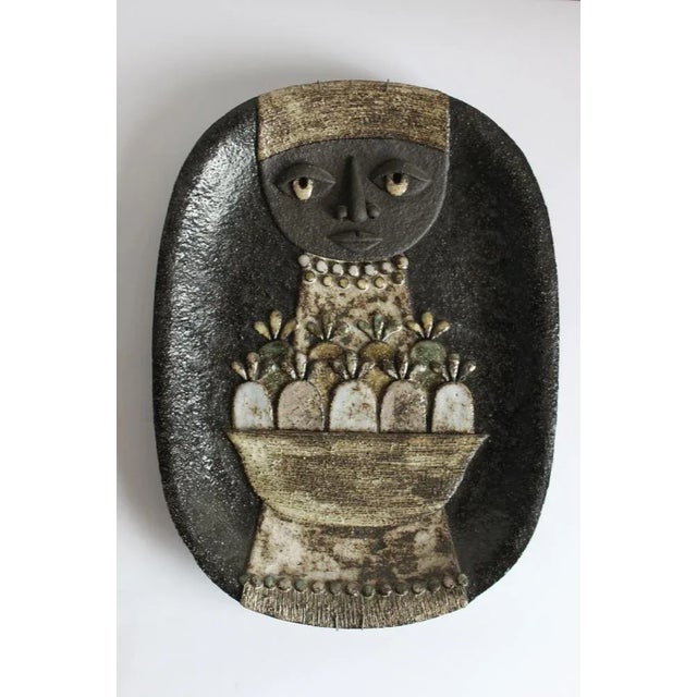 Brutalist Ceramic Nun Wall Plate by Marie Henriette for Atelier Dour, Belgium, 1970s For Sale - Image 3 of 13