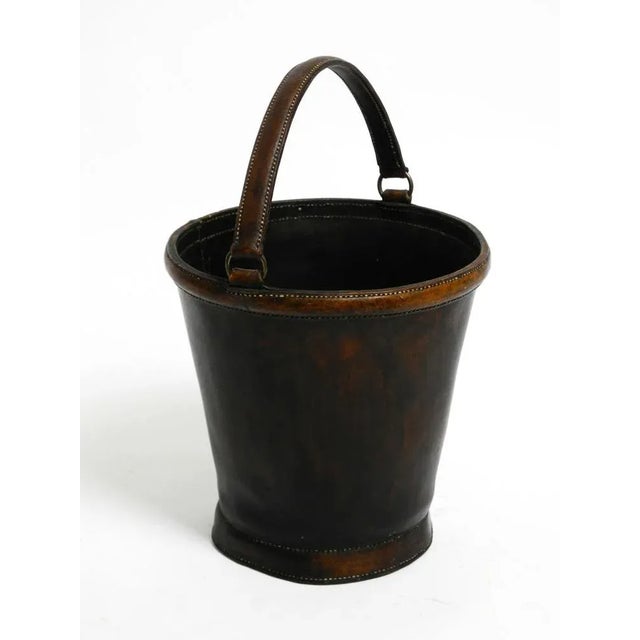 1960s Large Mid-Century Modern Paper Basket in Cowhide, 1960s For Sale - Image 5 of 15