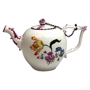Rococo Tea Pot with Animal Spout and Flower Decoration from Meissen, 1740s