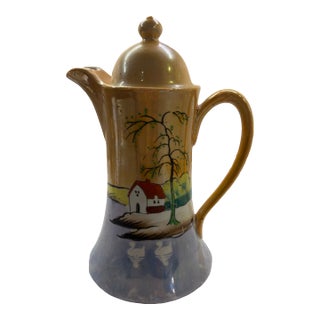 Vintage Japanese Lusterware Chocolate Pot For Sale