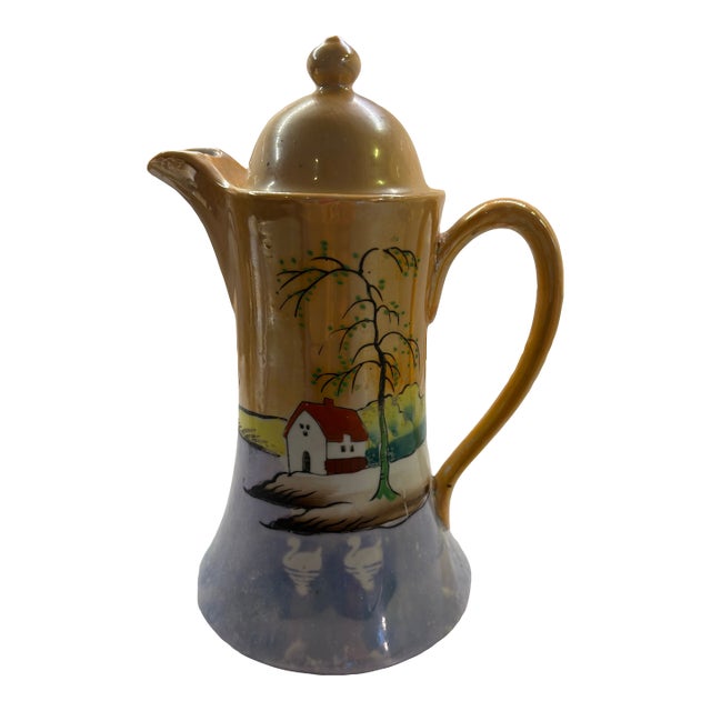 Vintage Japanese Lusterware Chocolate Pot For Sale