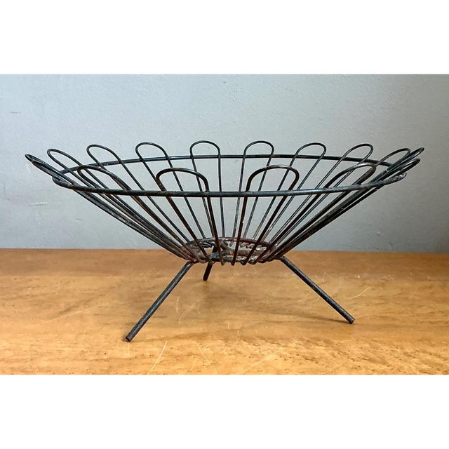 Vintage Metal Wire Basket For Sale - Image 10 of 12
