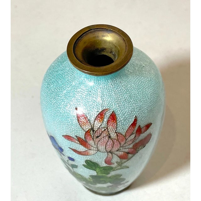 Antique 19th Century Japanese Meiji Miniature Foil Enamel Signed Bronze Vase Urn For Sale - Image 12 of 12