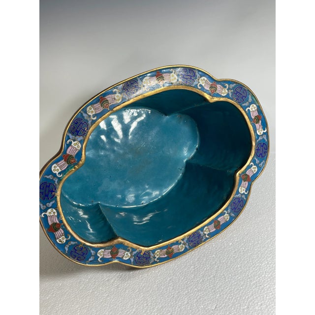 19th Century 19th Century Chinese Large Cloisonné Enamel Jardiniere For Sale - Image 5 of 7
