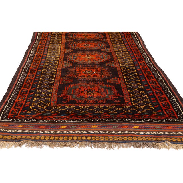 Late 19th Century Persian Kurd Rug, 03'08 X 12'08 For Sale - Image 4 of 10