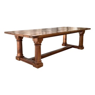 Ralph Lauren Home Danby Pine Country Farmhouse Trestle Dining Table For Sale