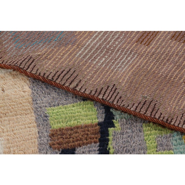 Textile Vintage Swedish Rya Rug With Polychromatic Geometric Motifs - Rug & Kilim For Sale - Image 7 of 8