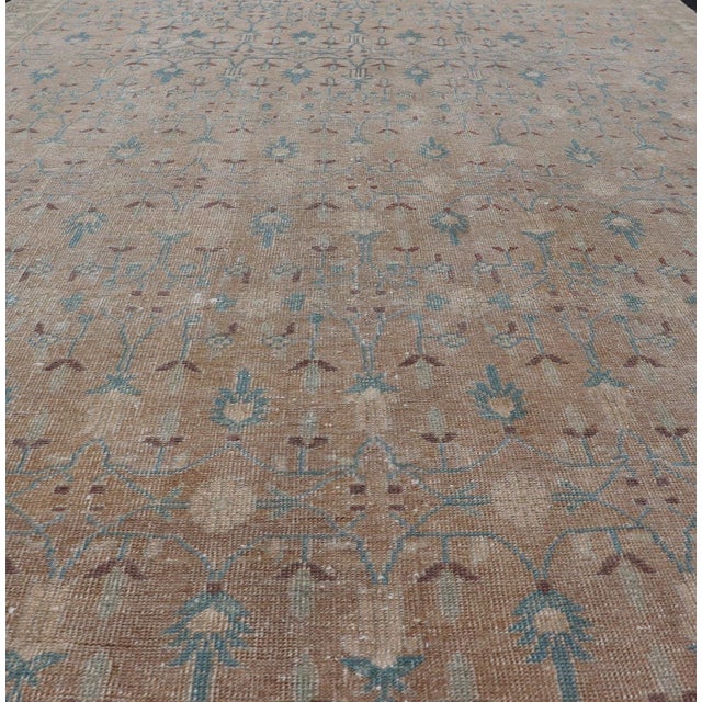 Traditional Vintage Turkish Oushak With All-Over Design in Muted Tones & Neutral Colors For Sale - Image 3 of 12