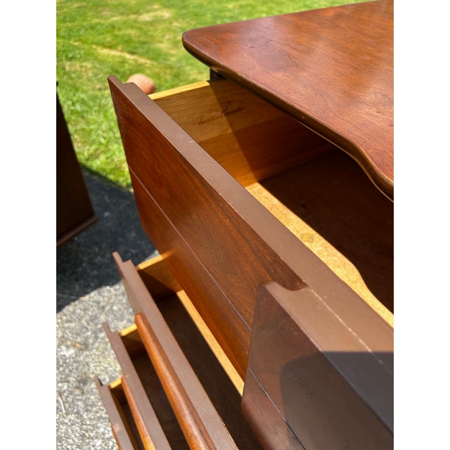 Mid Century United Long Dresser and Tall Boy For Sale - Image 10 of 12