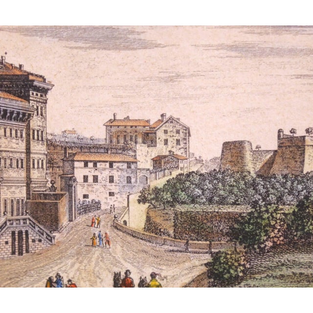 Late 19th Century 19th Century French Hand Colored Engraving of Genoa by Zucchagni in Gilt Frame For Sale - Image 5 of 14
