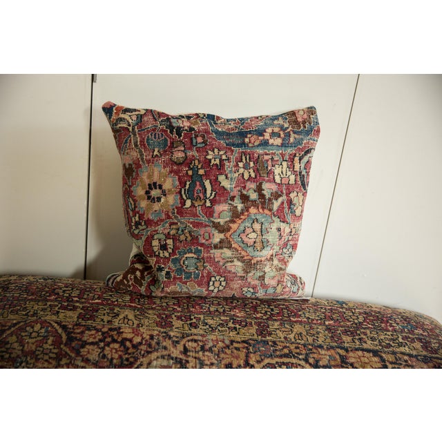 2020s Vintage Meshed Rug Fragment Pillow For Sale - Image 5 of 7