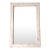 Antique Beveled Glass Mirror With White Wood Frame For Sale