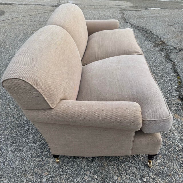 English George Smith Short Scroll Arm Sofa For Sale - Image 3 of 6