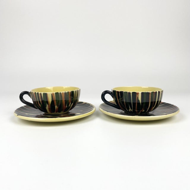 Ceramic Cups and Saucers from Saint Clément, 1960s, Set of 4 For Sale - Image 7 of 7