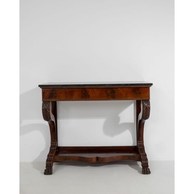 19th Century France Brown Wood Console Table For Sale - Image 11 of 11