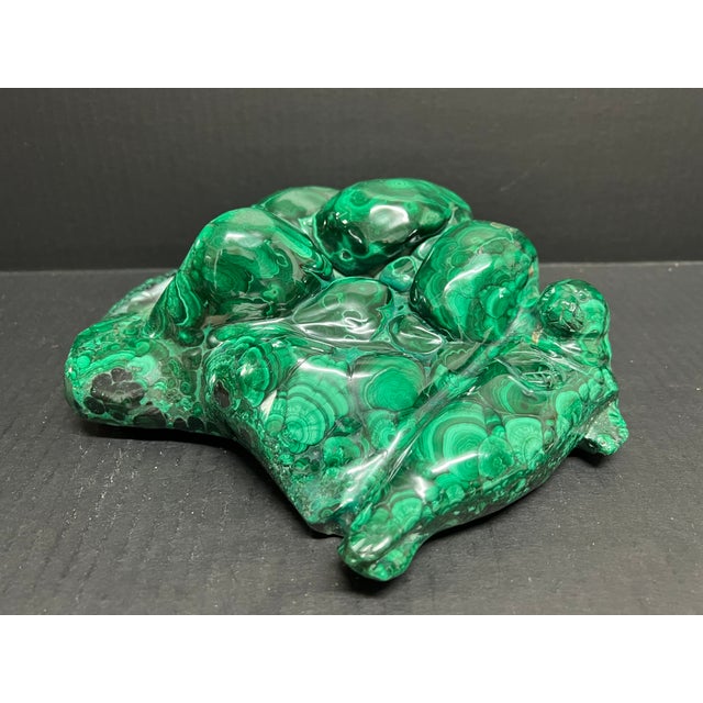 Abstract Carved Solid Malachite Stone Animal Sculpture For Sale - Image 3 of 11