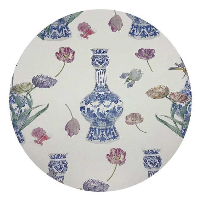 Royal Delft Purissima Vegan Leather Round Pebble Placemat, Set of 12 For Sale