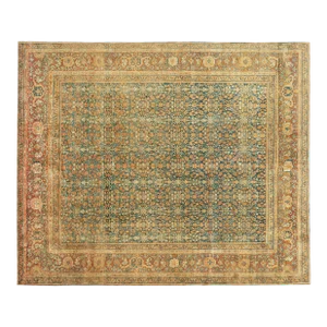 Antique Persian Tabriz Oriental Carpet in Room Size with Repeating Design
