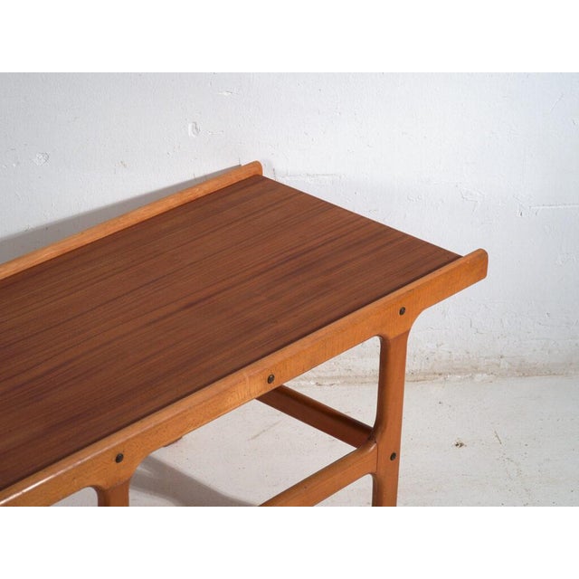Mid-century coffee table in teak and beech, made in scandinavia, possibly denmark, around 1960 in the codes of...