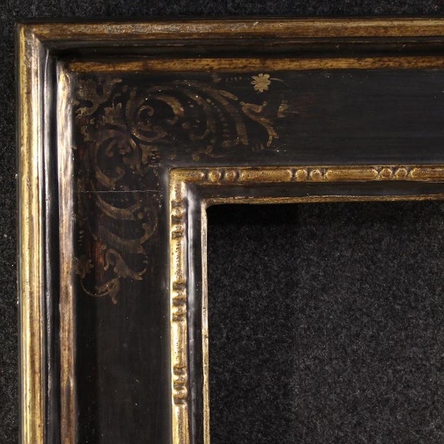 20th Century Lacquered Painted and Gilded Tuscan Frame, 1950 For Sale - Image 6 of 15