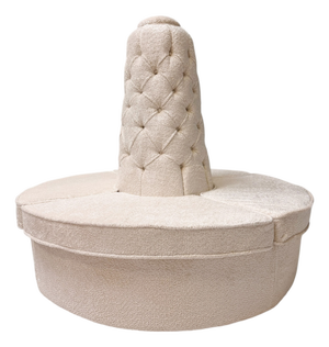 Hollywood Regency Round Banquet Settee in Bouclé, 1980s