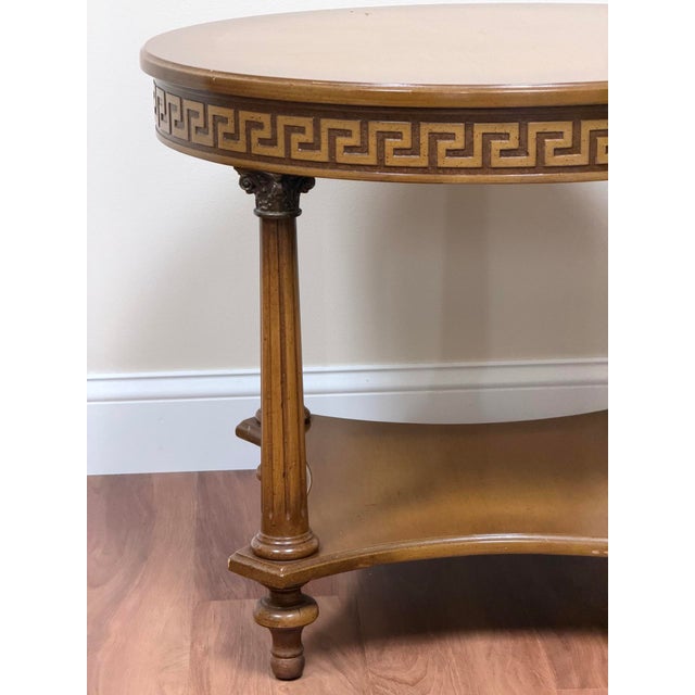 Late 20th Century Vintage Regency Style Greek Key Side Table For Sale - Image 5 of 16