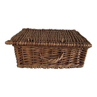 French Wicker Trunk For Sale