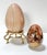 English Large Vintage Polished Stone Eggs With Brass Stand – Pair For Sale - Image 3 of 7