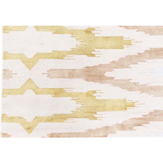 Modern Chevron Design Hand-Knotted Silk Runner by Doris Leslie Blau Size: 4'1" × 12'0" (124 × 365 cm) This Modern Chevron...