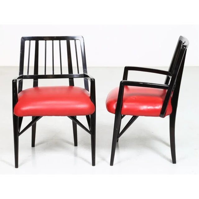 Chairs in Black Lacquered Wood by Paul Laszlo, 1950s, Set of 4 For Sale - Image 14 of 16