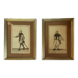 Antique Engravings - Set of Two Military Fashion Engravings - Late 18th / Early 19th C