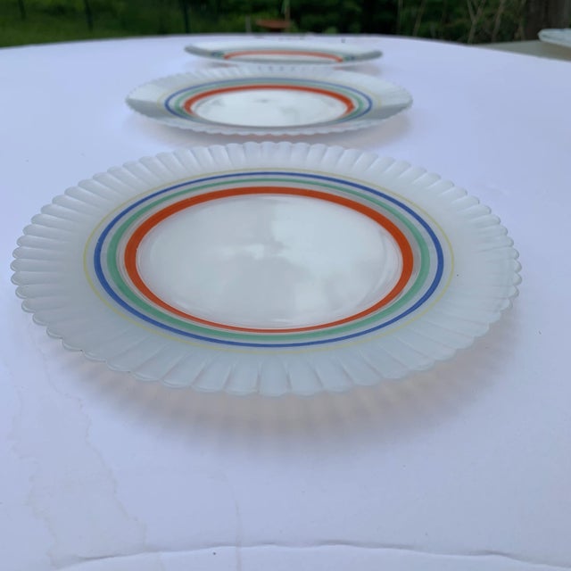 MacBeth-Evans Rainbow Petalware Plates - Set of 3 For Sale - Image 4 of 5
