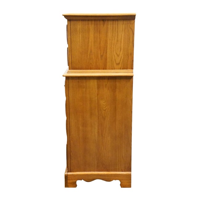 Link Taylor Countryside Collection Solid Oak Early American Rustic 42" Chest on Chest 6606 For Sale - Image 10 of 13