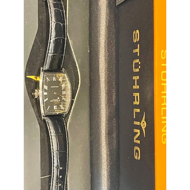 2010s Stuhrling Brand New Watch with Box Paper and Leather Belt For Sale - Image 5 of 18